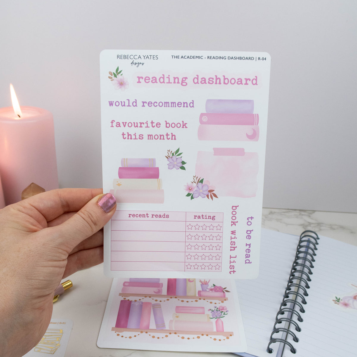 THE ACADEMIC  - READING DASHBOARD STICKERS - Rebecca Yates