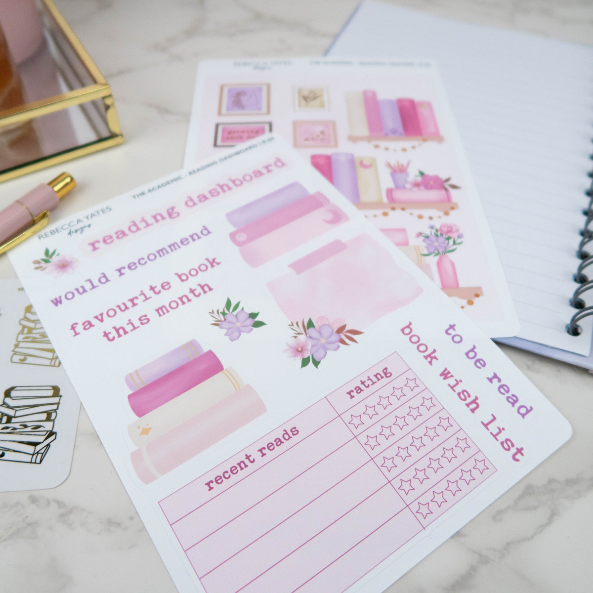 THE ACADEMIC  - READING DASHBOARD STICKERS - Rebecca Yates