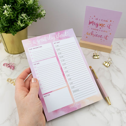 A GREAT DAY AHEAD - DAY PLANNER PAD (ROSE QUARTZ)