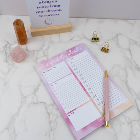 A GREAT DAY AHEAD - DAY PLANNER PAD (ROSE QUARTZ)