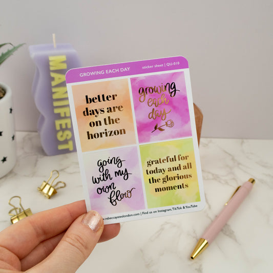 GROWING EACH DAY - PLANNER STICKER SHEET