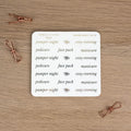 PAMPER NIGHT - FOILED SCRIPT STICKERS - Rebecca Yates