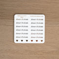 DINNER & DRINKS - FOILED SCRIPT STICKERS - Rebecca Yates