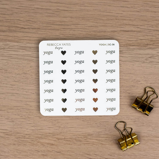 YOGA - FOILED SCRIPT STICKERS - Rebecca Yates