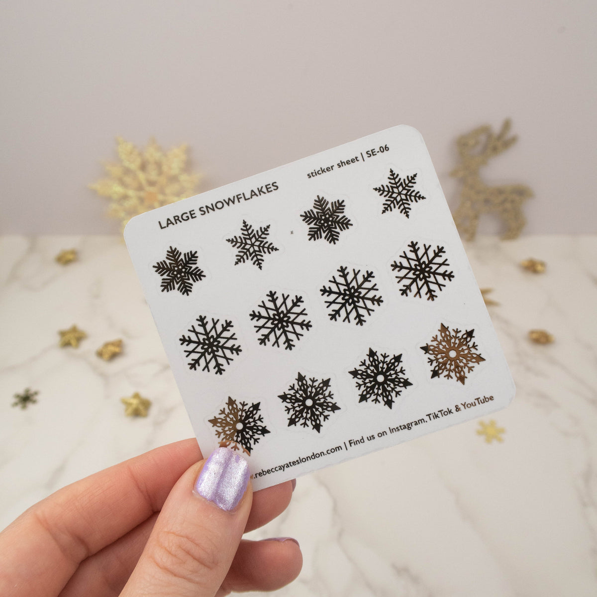 LARGE SNOWFLAKES - FOILED PLANNER STICKERS - Rebecca Yates