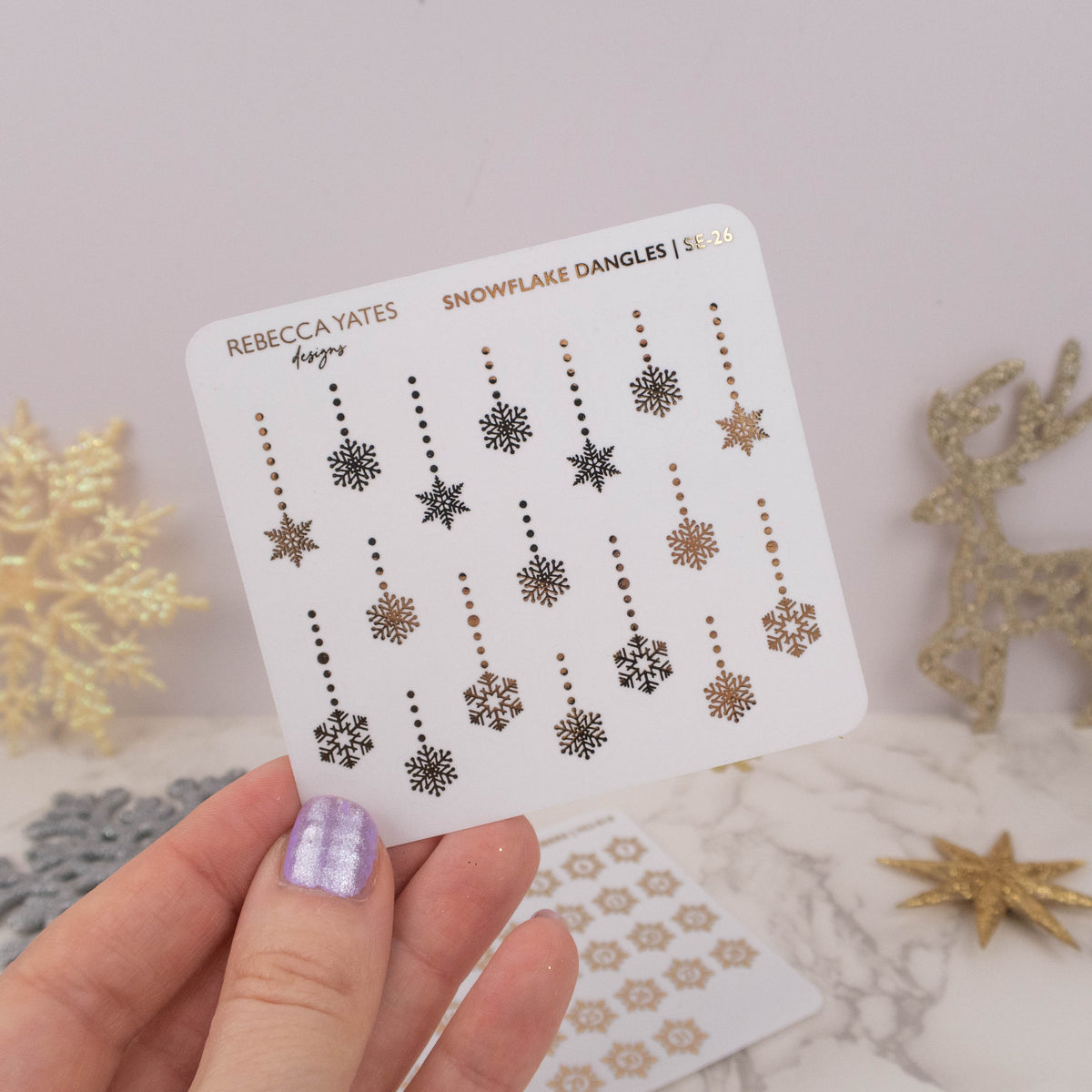 SNOWFLAKE DANGLES - FOILED PLANNER STICKERS