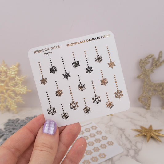 SNOWFLAKE DANGLES - FOILED PLANNER STICKERS