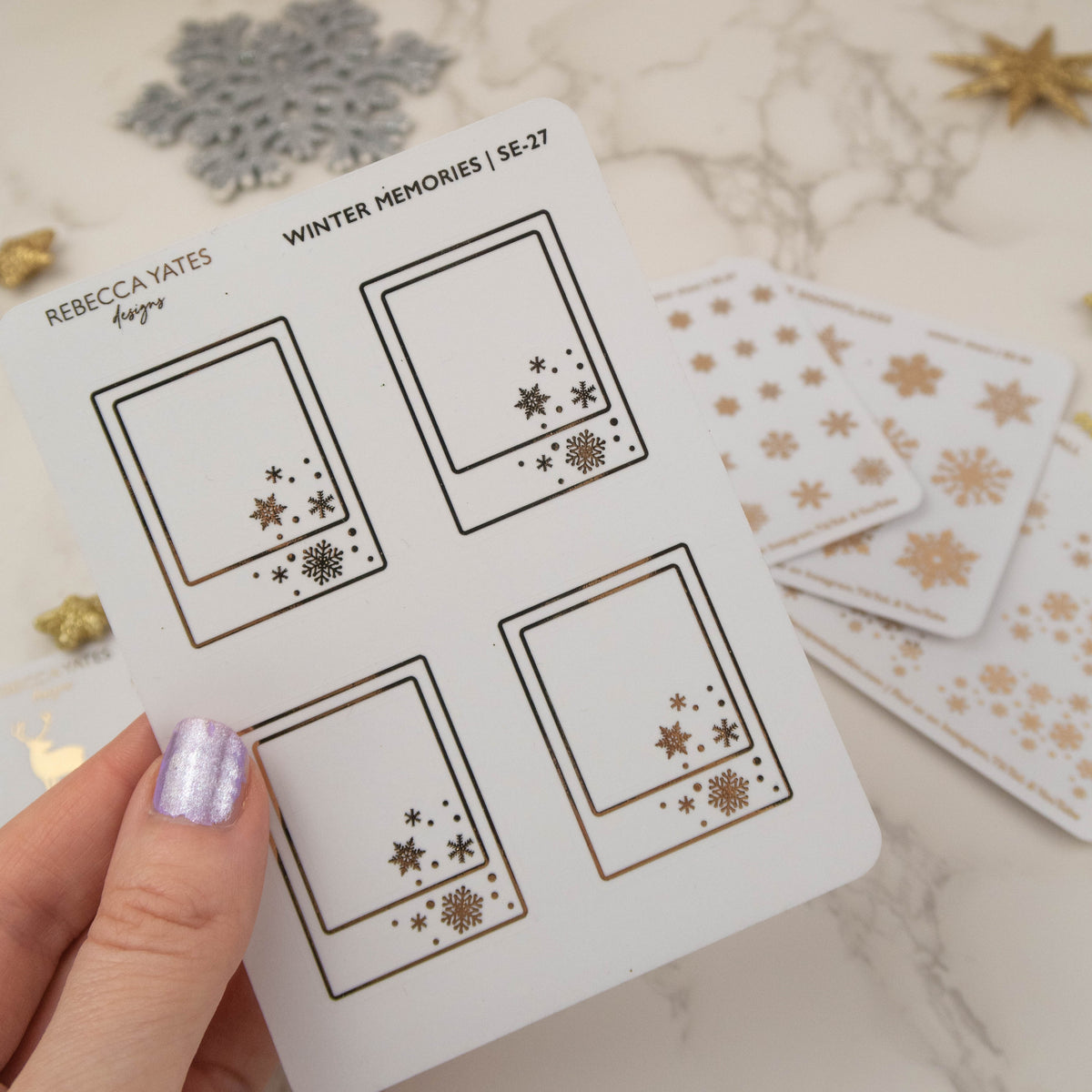WINTER MEMORY FRAMES - FOILED PLANNER STICKERS - Rebecca Yates