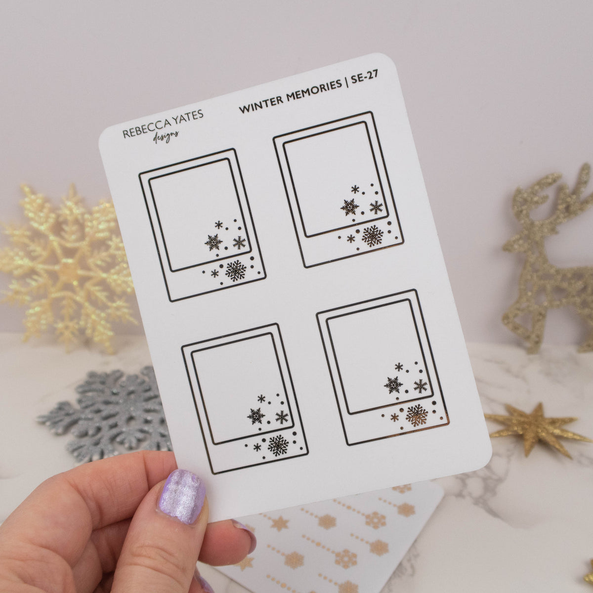 WINTER MEMORY FRAMES - FOILED PLANNER STICKERS - Rebecca Yates
