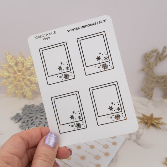 WINTER MEMORY FRAMES - FOILED PLANNER STICKERS