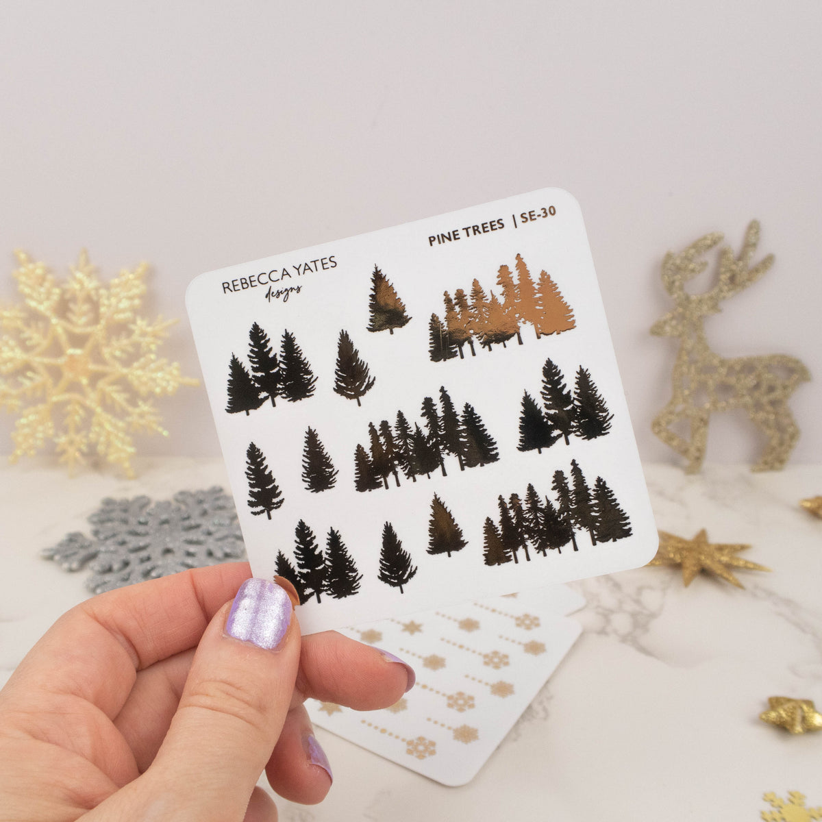 PINE TREES - FOILED PLANNER STICKERS - Rebecca Yates