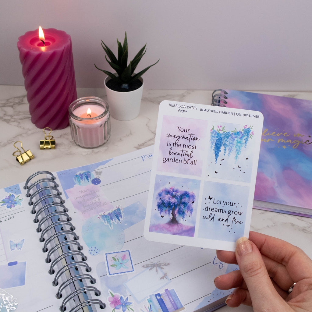 BEAUTIFUL GARDEN - FOILED PLANNER STICKER QUOTES - Rebecca Yates