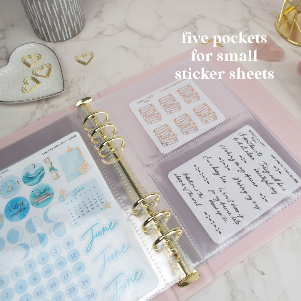 PALE ROSE STICKER STORAGE BINDER - Rebecca Yates