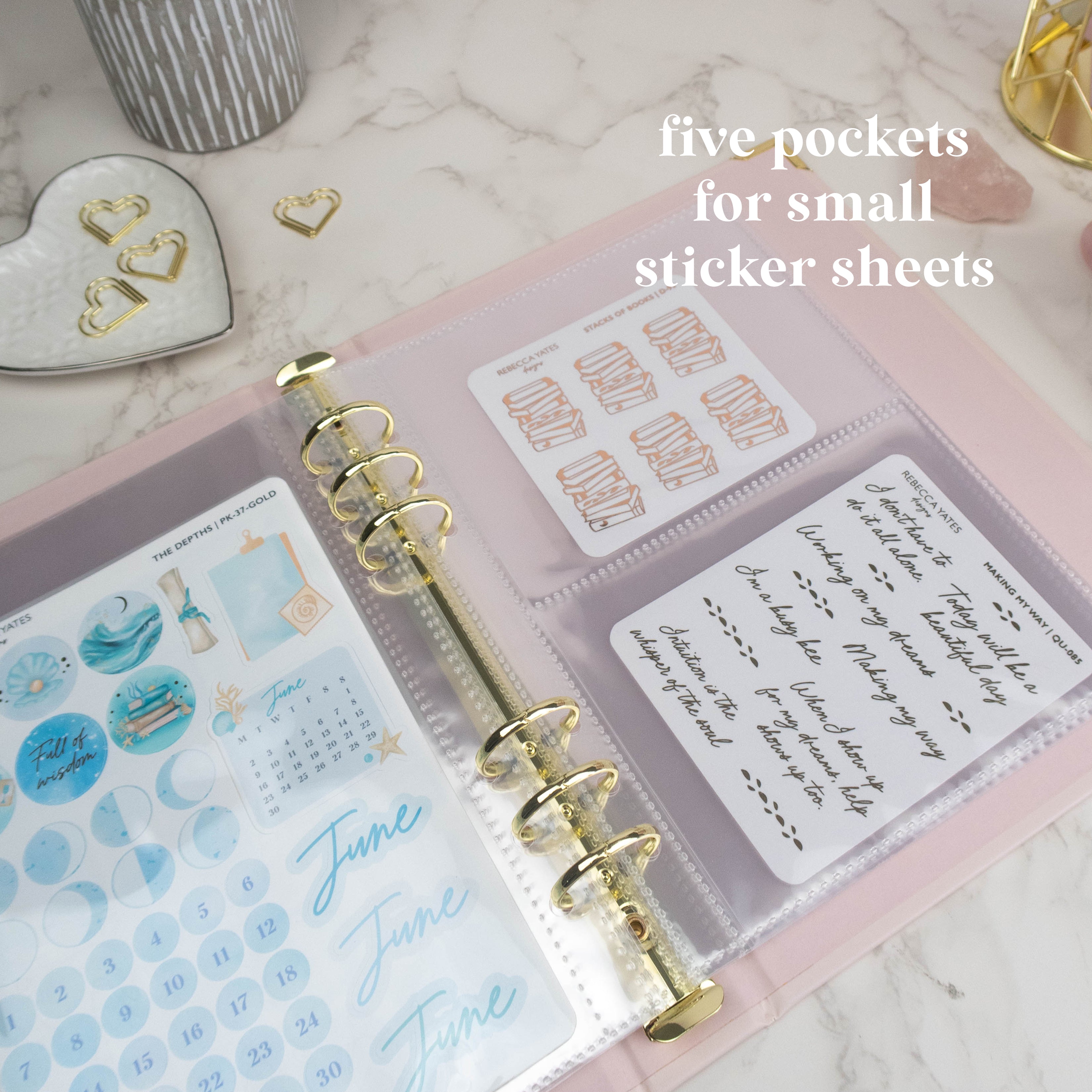 PALE ROSE STICKER STORAGE BINDER - Rebecca Yates