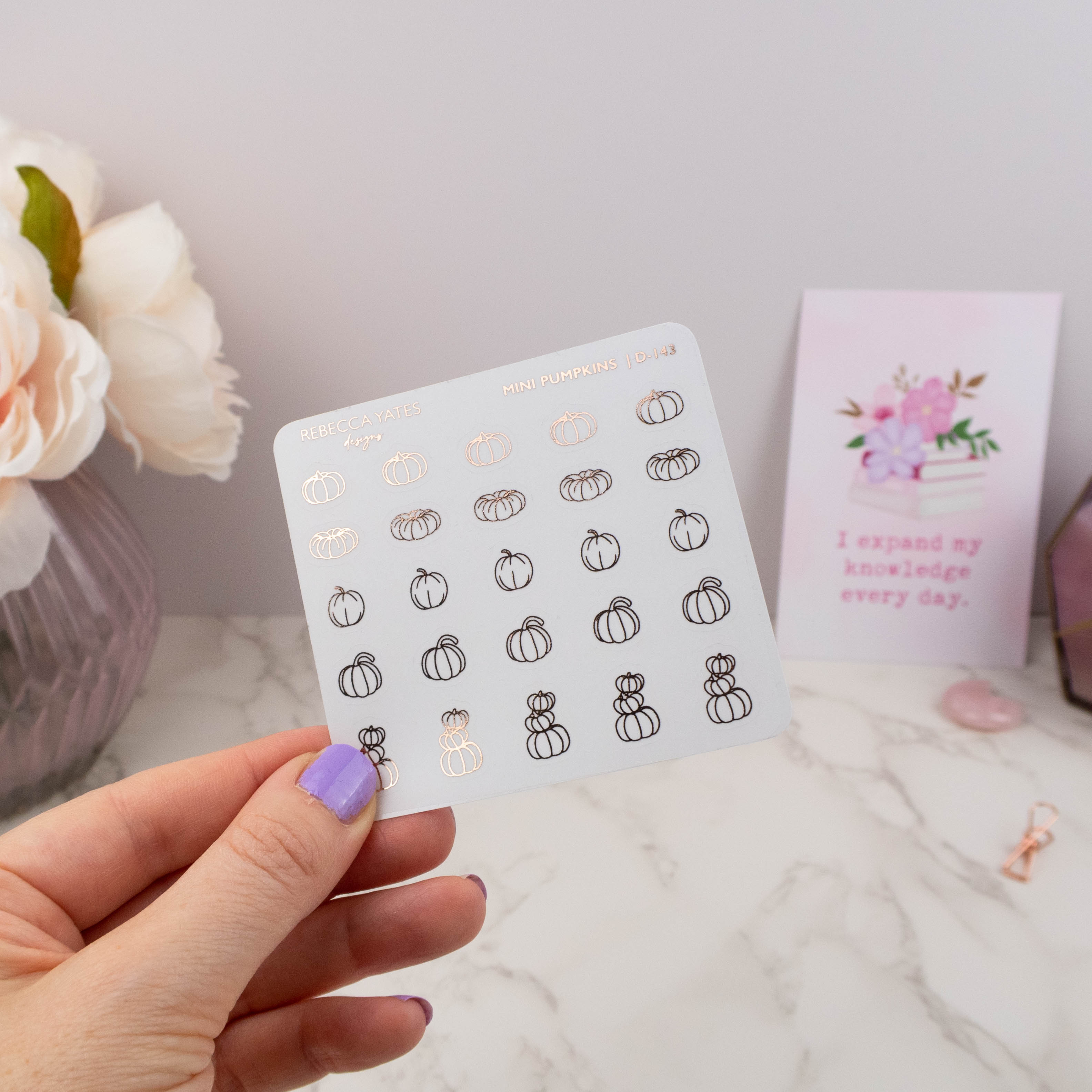 MINI PUMPKINS - FOILED STICKER SHEET - Rebecca Yates