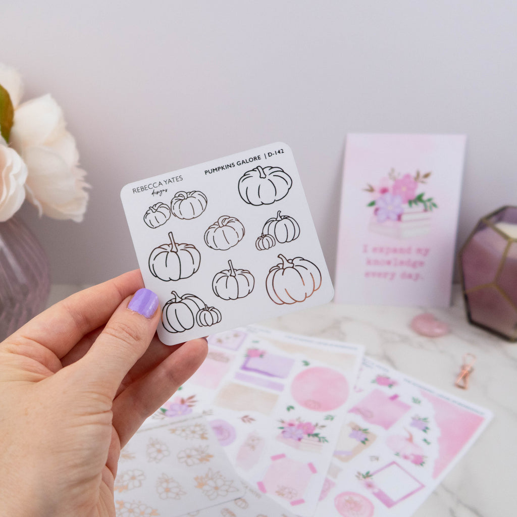 PUMPKINS GALORE - FOILED STICKER SHEET - Rebecca Yates