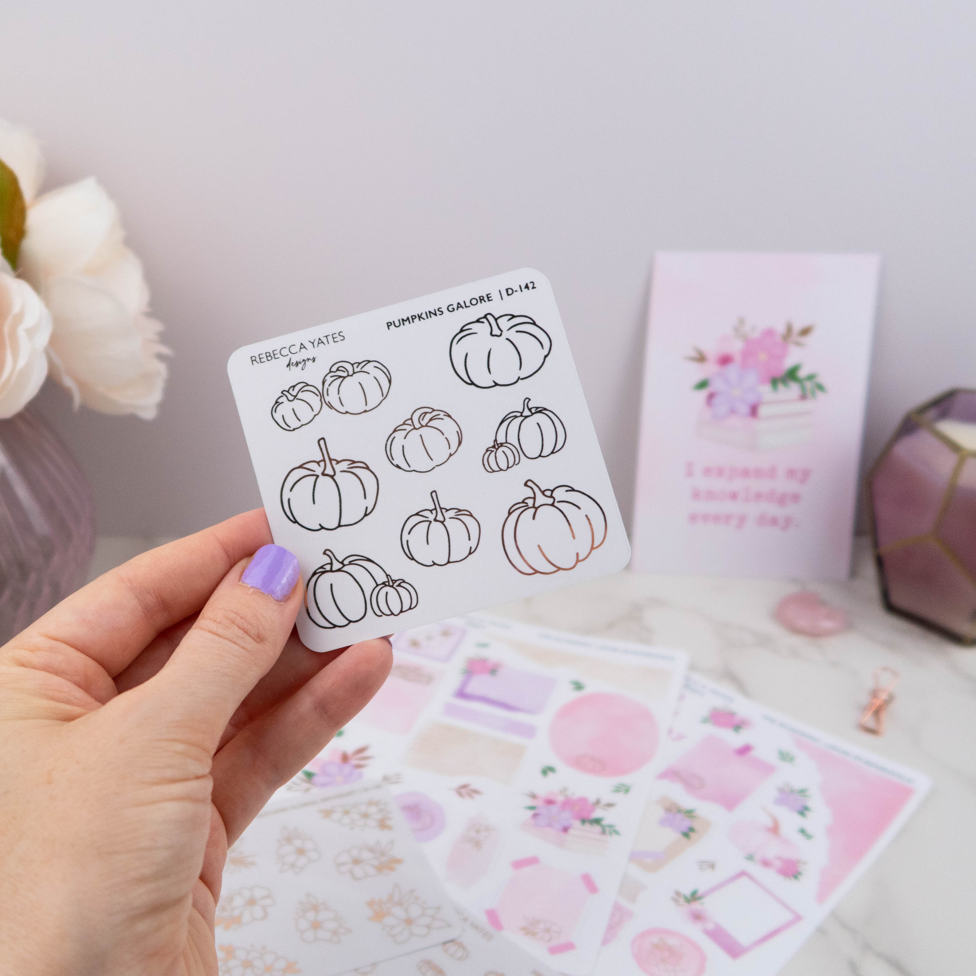 PUMPKINS GALORE - FOILED STICKER SHEET - Rebecca Yates