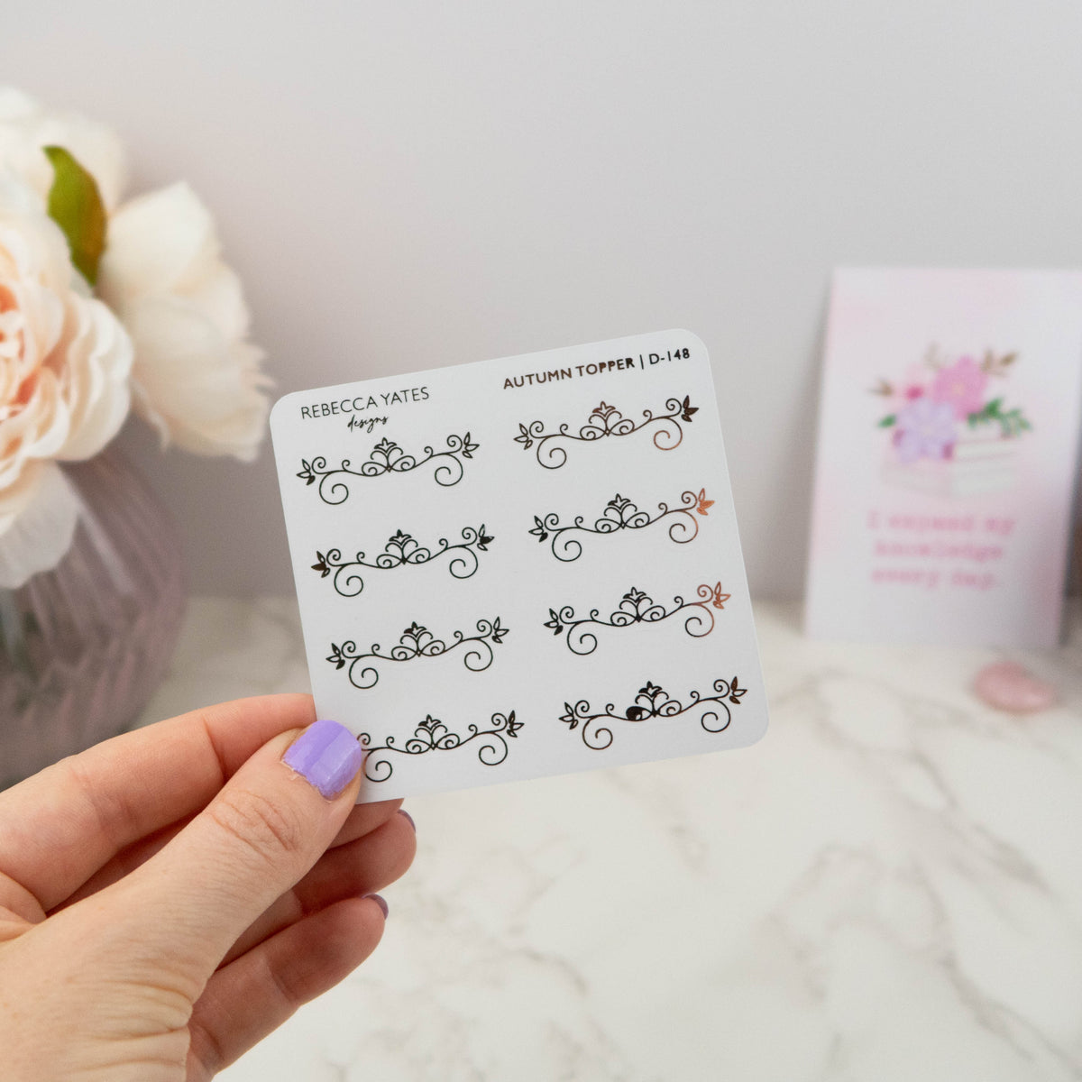AUTUMN TOPPER - FOILED STICKER SHEET - Rebecca Yates