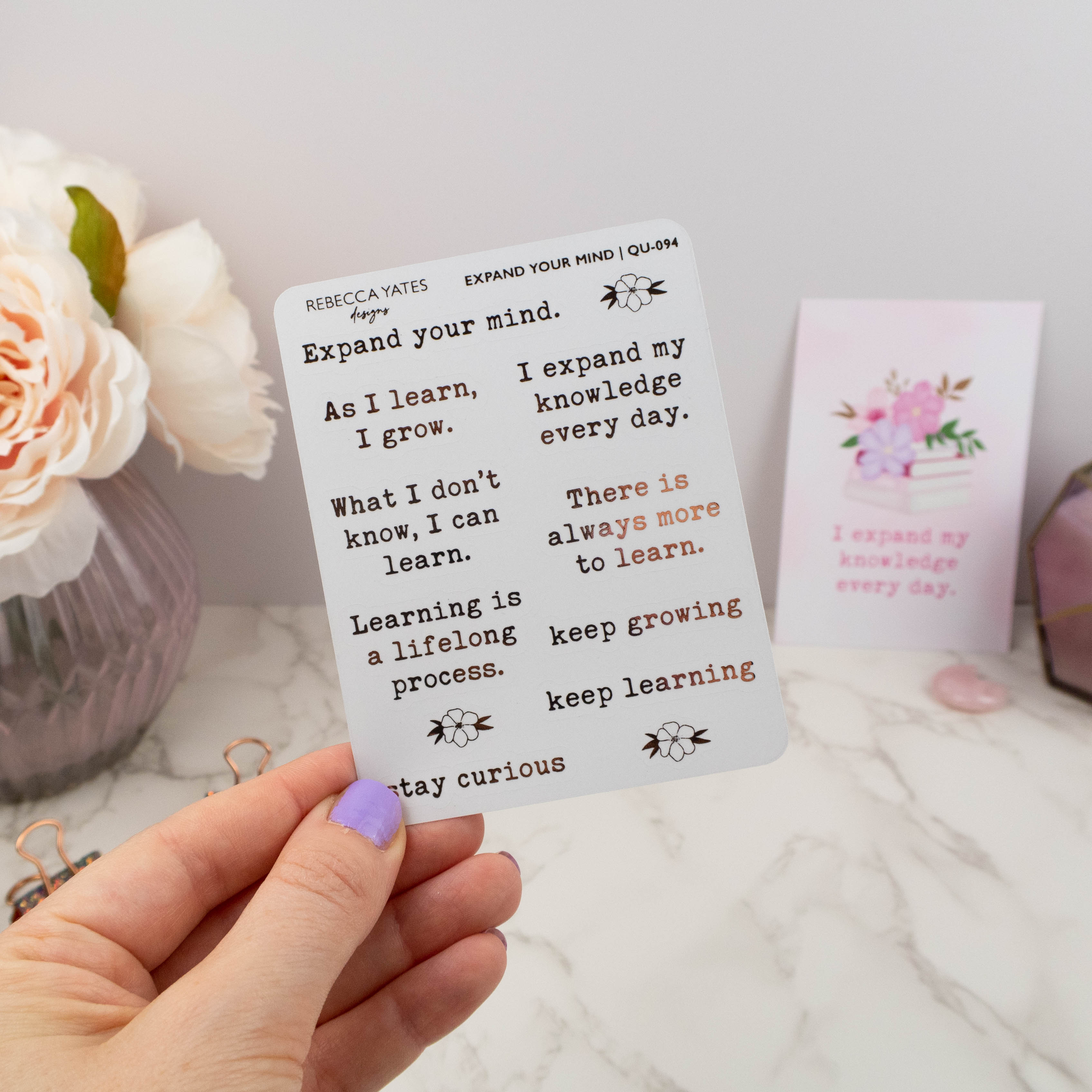 EXPAND YOUR MIND - FOILED PLANNER STICKERS - Rebecca Yates
