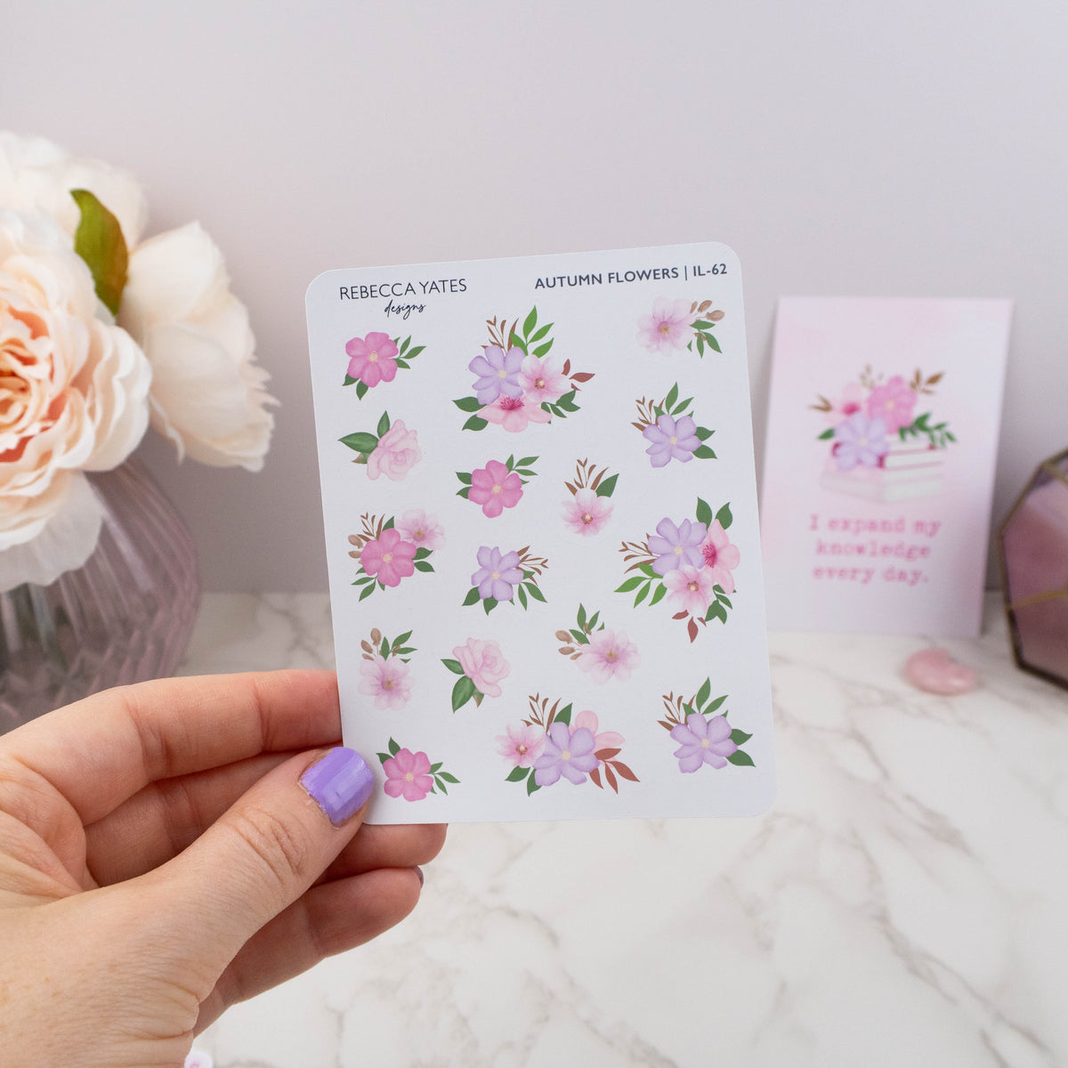 AUTUMN FLOWERS - PLANNER STICKER SHEET - Rebecca Yates