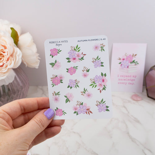 AUTUMN FLOWERS - PLANNER STICKER SHEET - Rebecca Yates