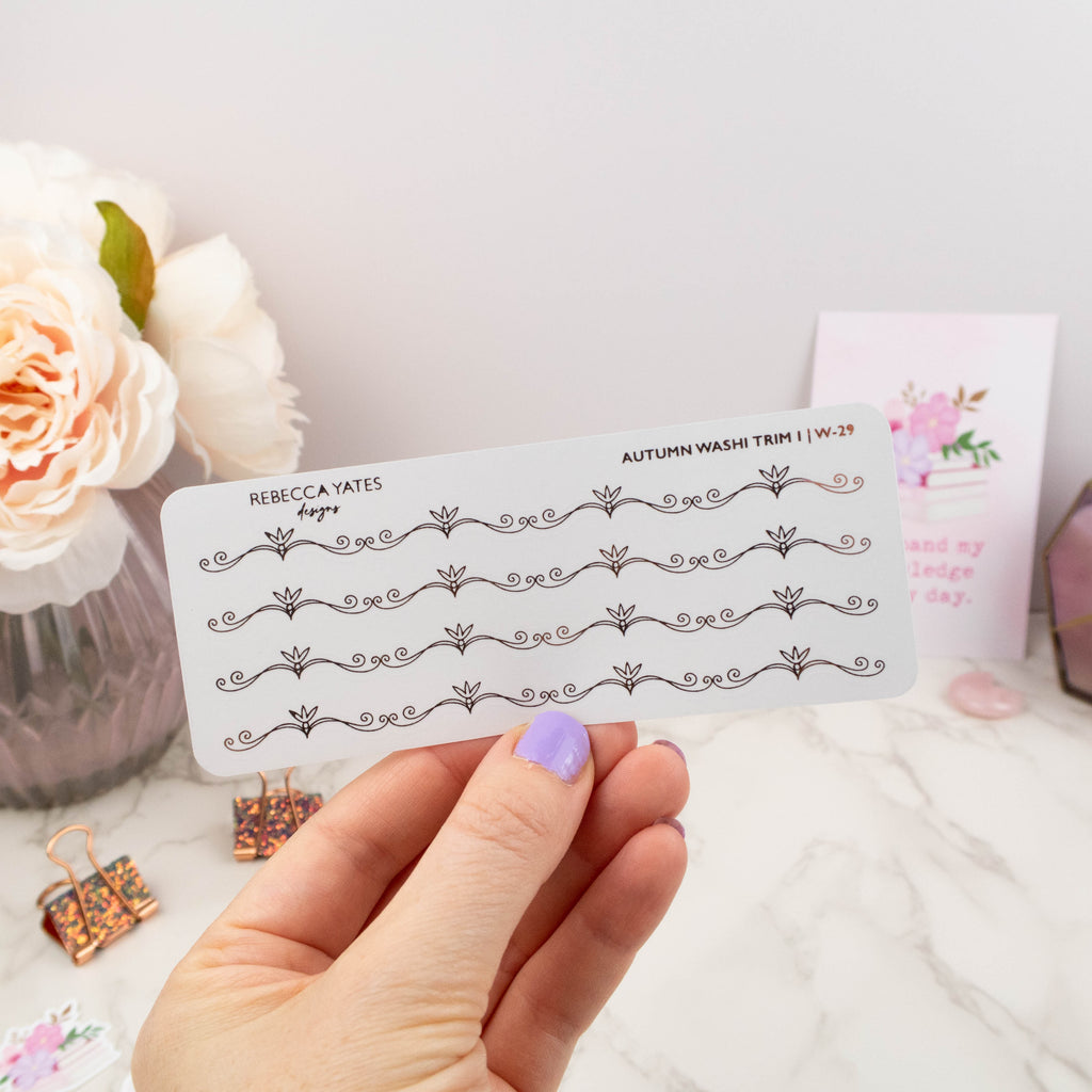 AUTUMN WASHI TRIM I - FOILED PLANNER STICKERS - Rebecca Yates