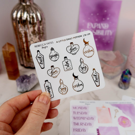 A LITTLE DAILY POTION - FOILED STICKER SHEET