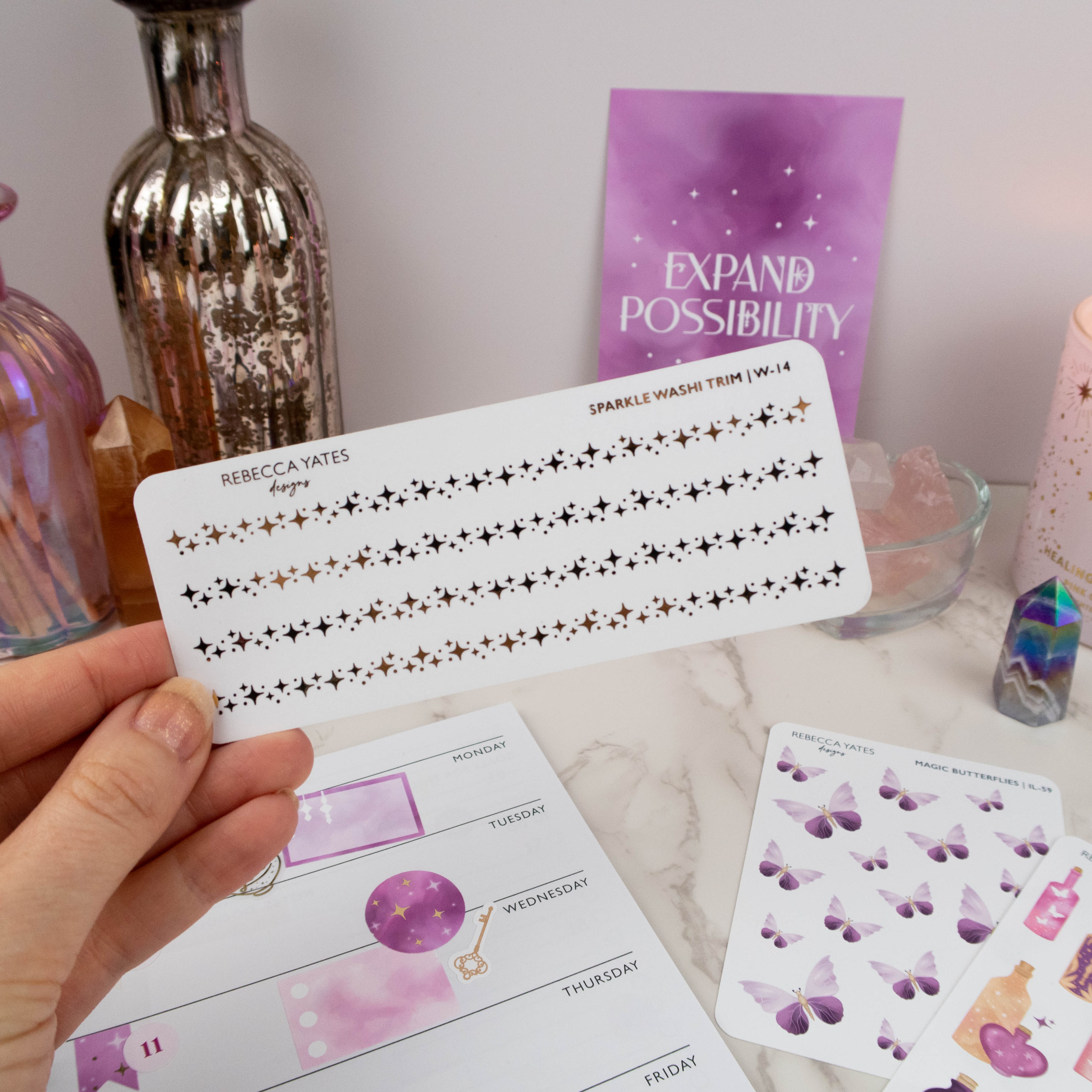 SPARKLES WASHI TRIM - FOILED PLANNER STICKERS - Rebecca Yates