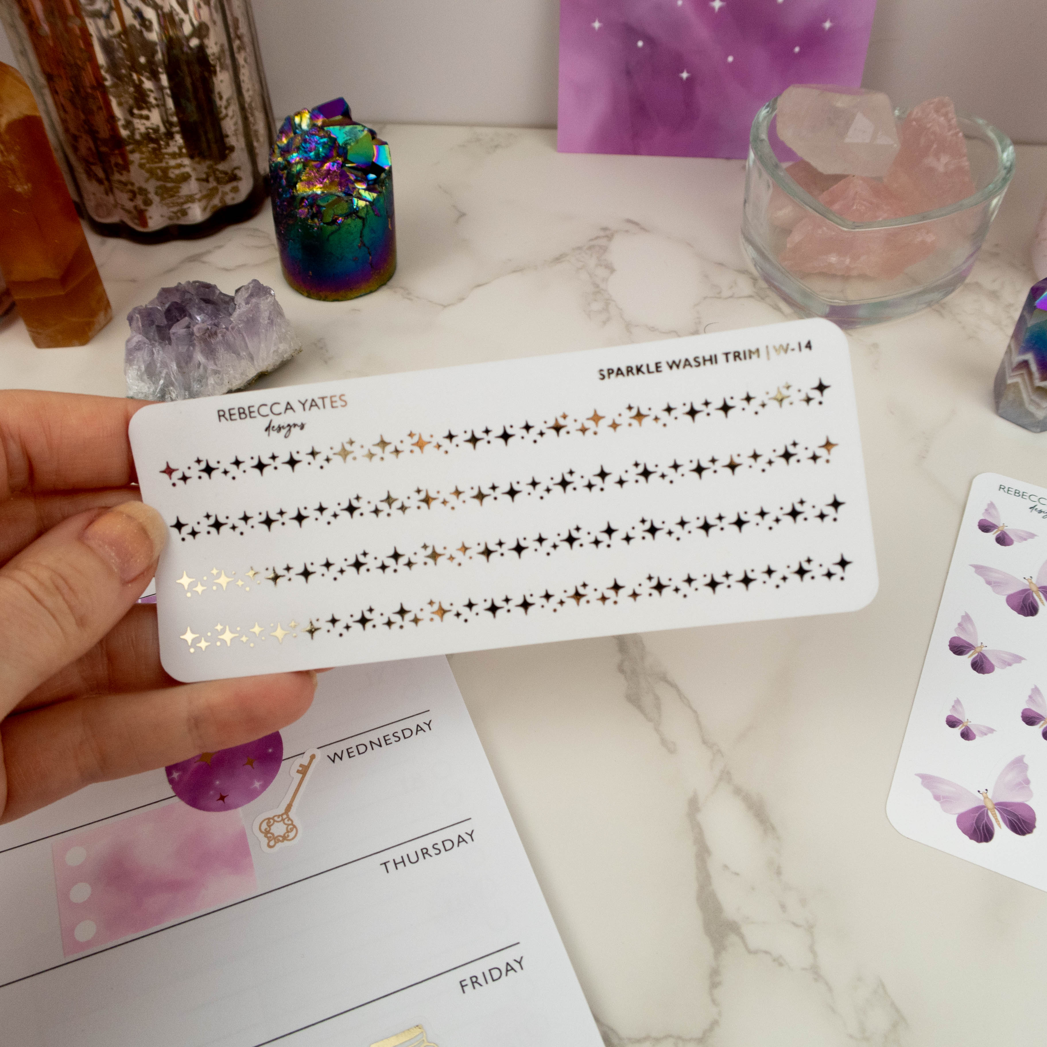 SPARKLES WASHI TRIM - FOILED PLANNER STICKERS - Rebecca Yates