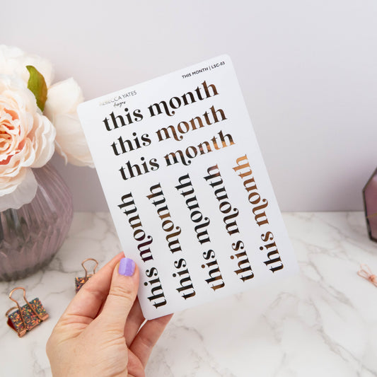 THIS MONTH - LARGE SCRIPT STICKERS