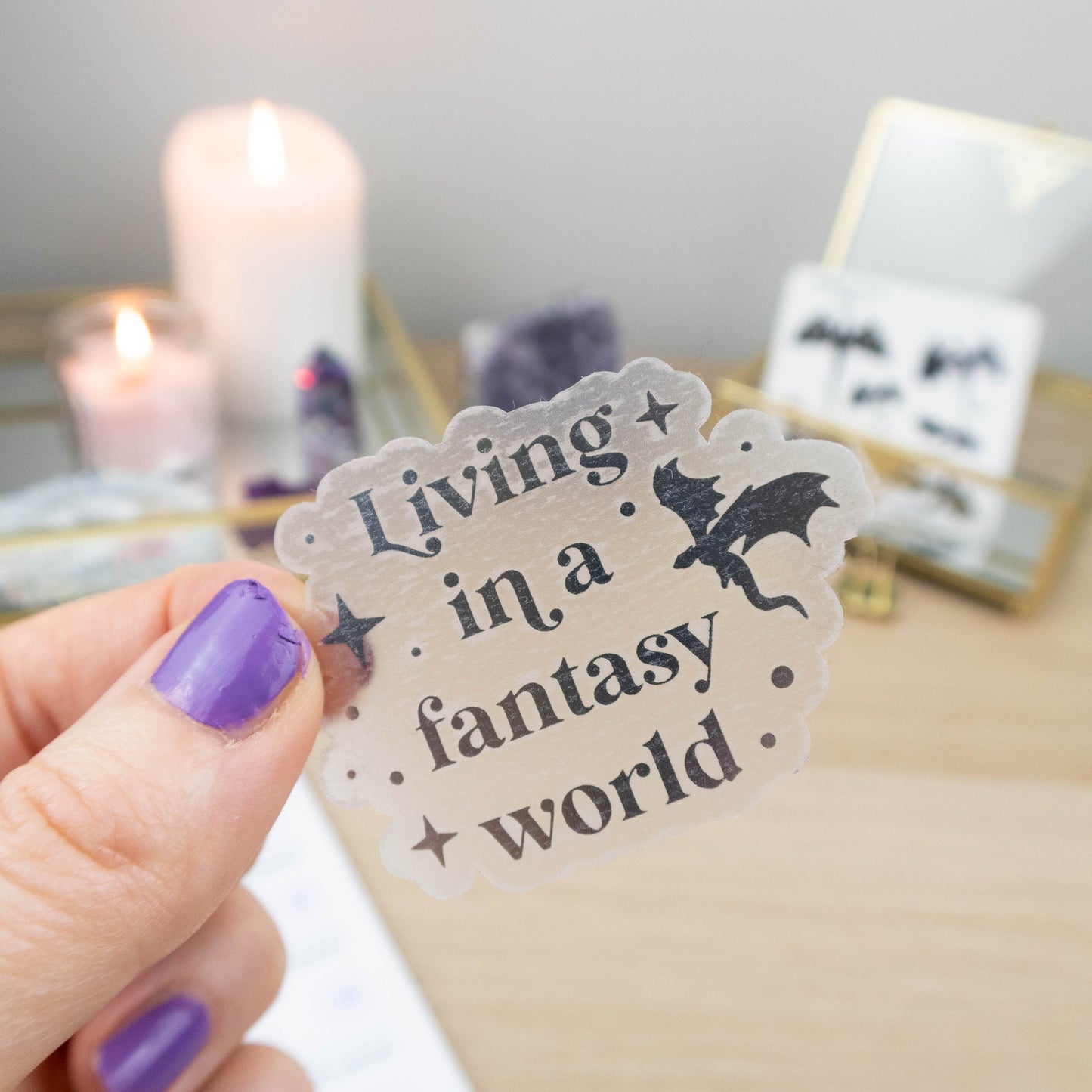 LIVING IN A FANTASY WORLD - SINGLE STICKER
