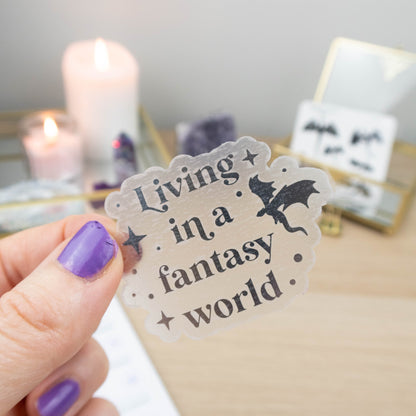 LIVING IN A FANTASY WORLD - SINGLE STICKER