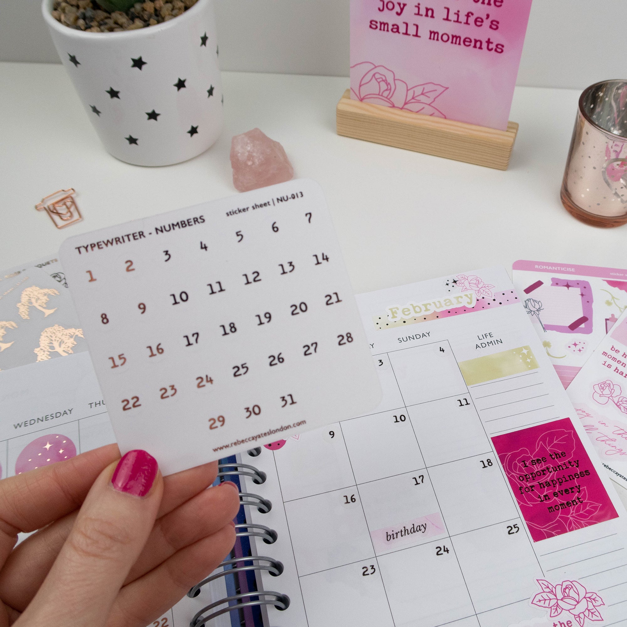 TYPEWRITER NUMBERS - FOILED PLANNER STICKERS - Rebecca Yates