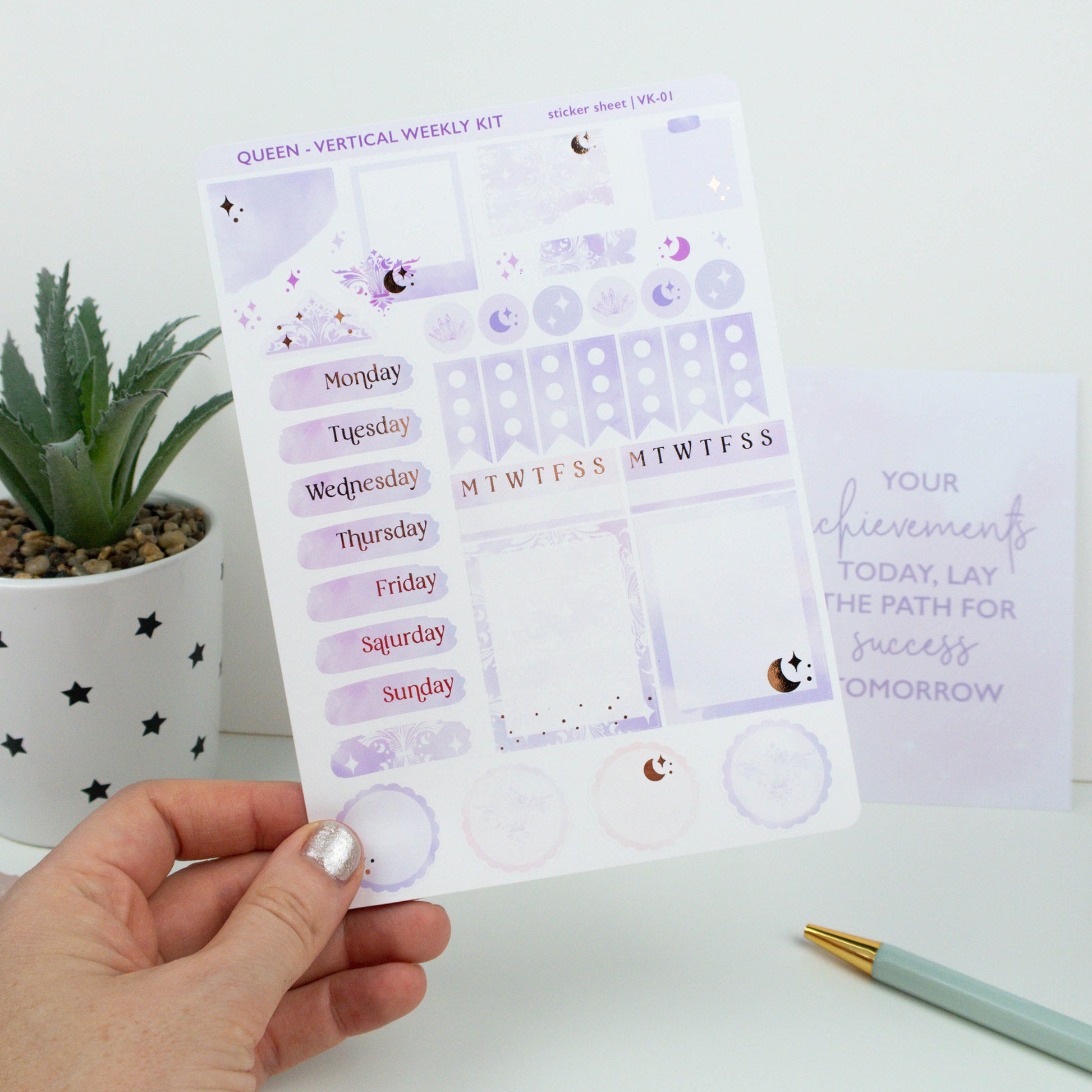 QUEEN - VERTICAL PLANNER WEEKLY KIT - Rebecca Yates