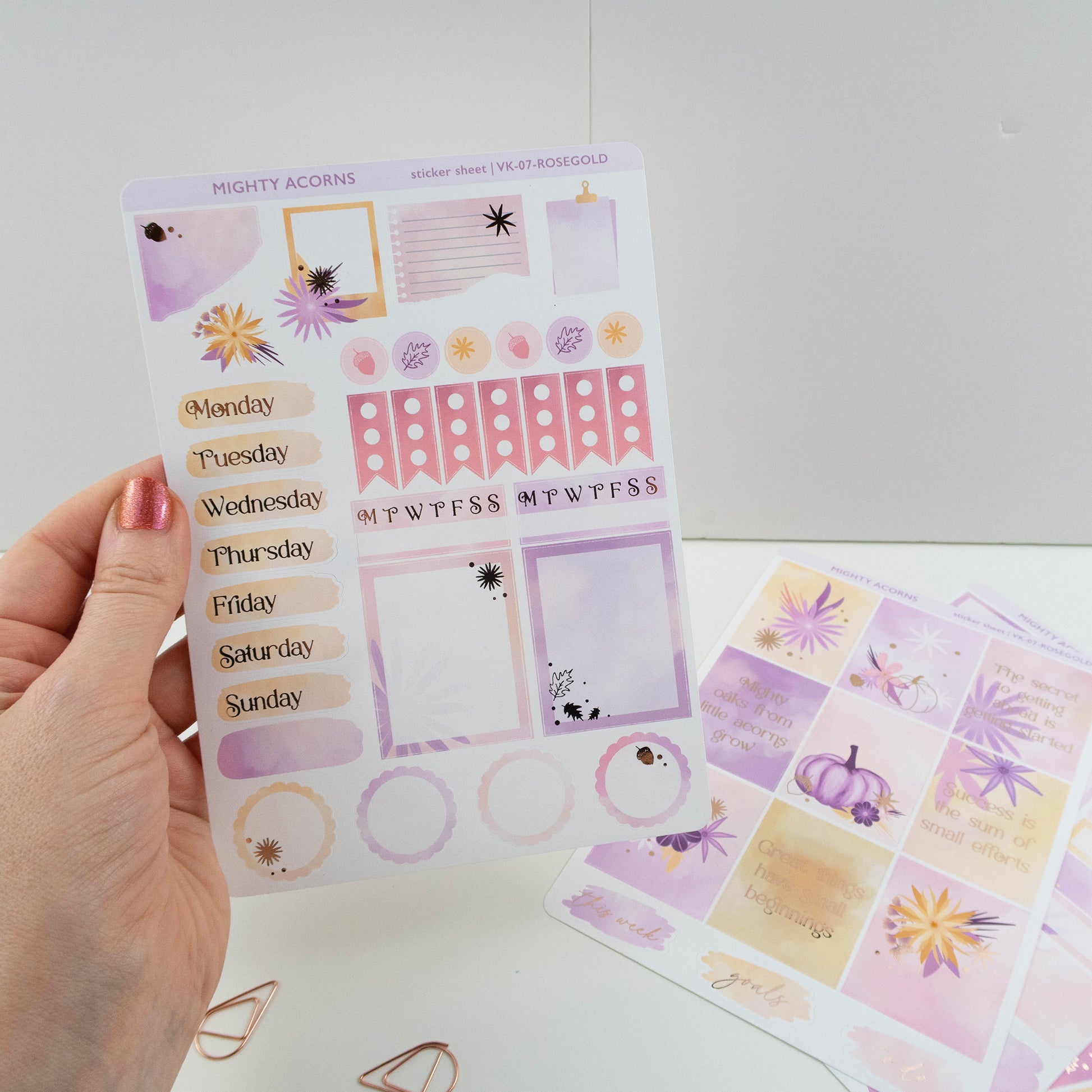 MIGHTY ACORNS - VERTICAL PLANNER WEEKLY KIT - Rebecca Yates