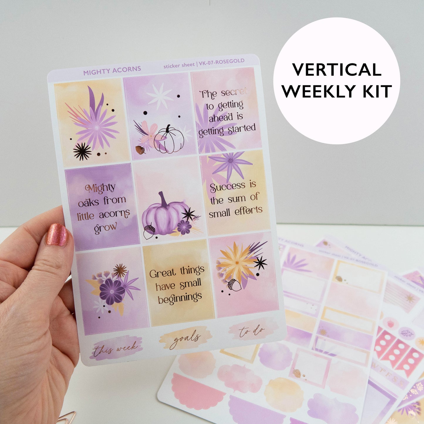 MIGHTY ACORNS - VERTICAL PLANNER WEEKLY KIT