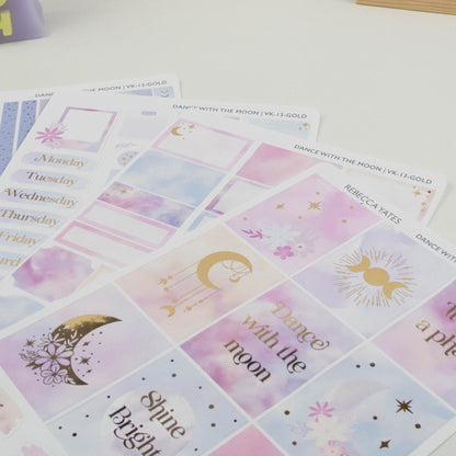 DANCE WITH THE MOON - VERTICAL PLANNER WEEKLY KIT