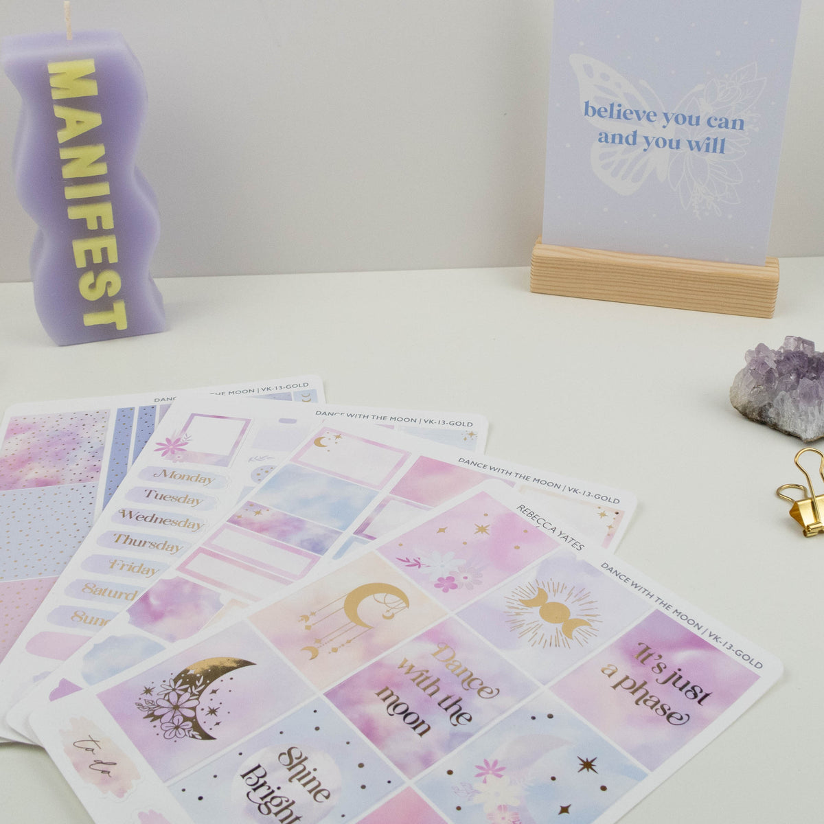 DANCE WITH THE MOON - VERTICAL PLANNER WEEKLY KIT - Rebecca Yates