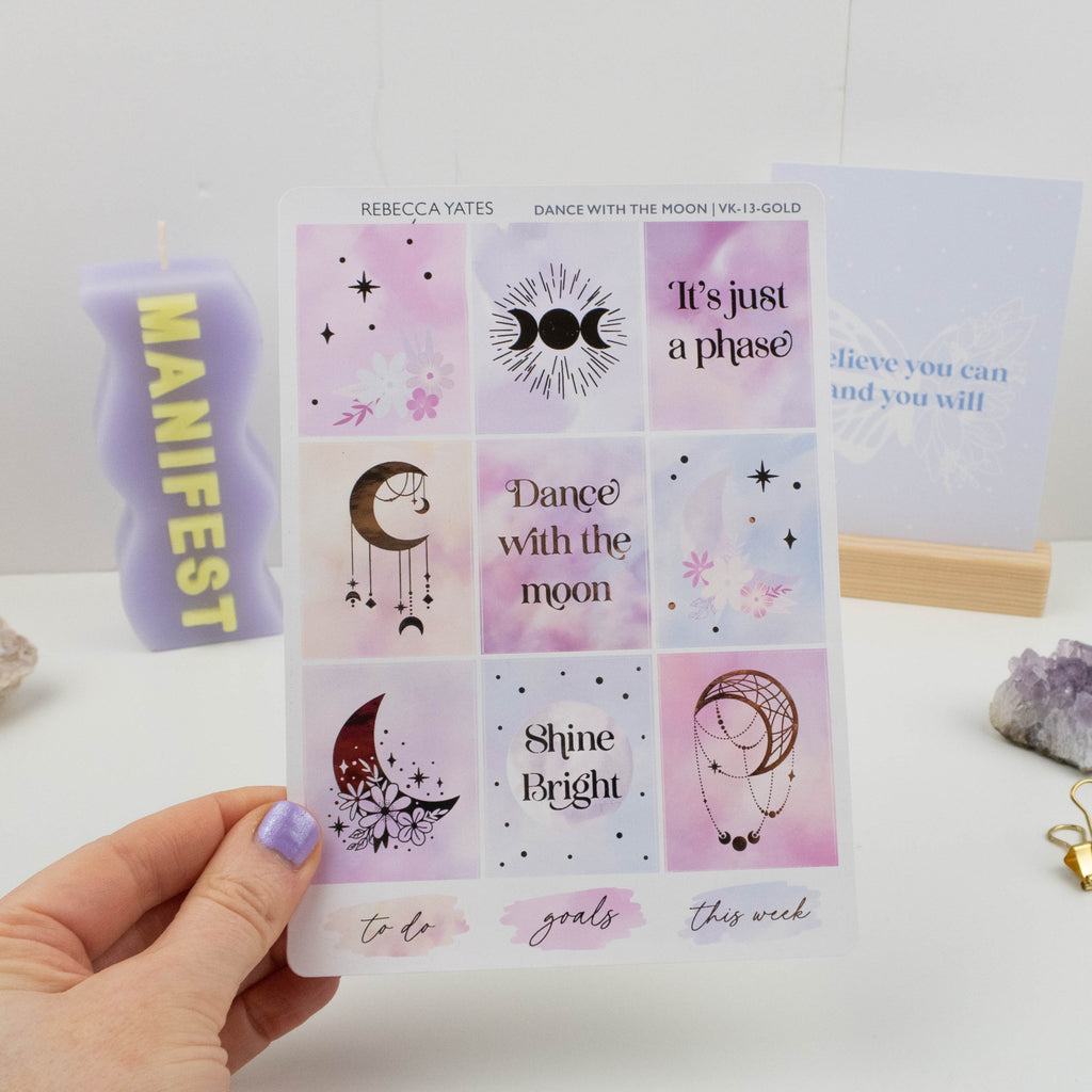 DANCE WITH THE MOON - VERTICAL PLANNER WEEKLY KIT - Rebecca Yates