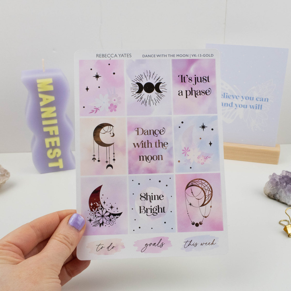 DANCE WITH THE MOON - VERTICAL PLANNER WEEKLY KIT - Rebecca Yates