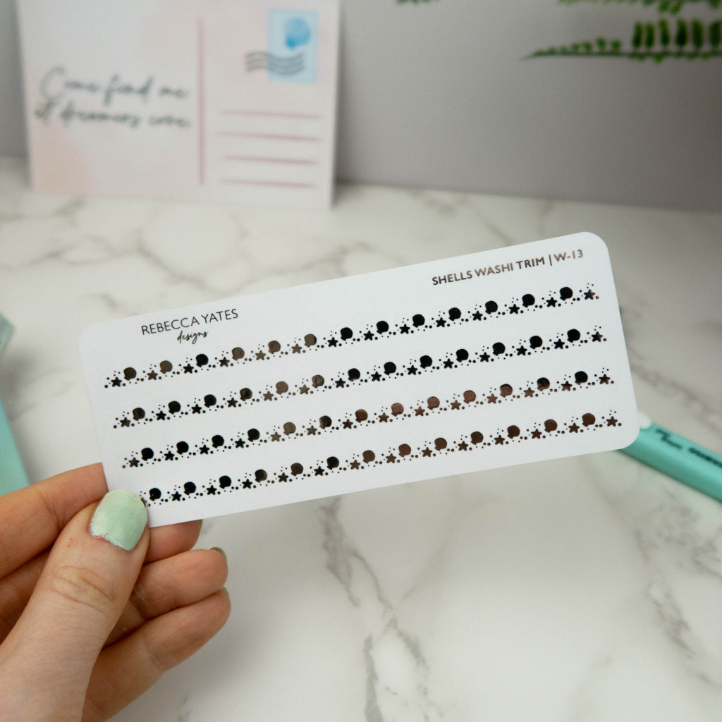SHELLS WASHI TRIM - FOILED STICKERS - Rebecca Yates