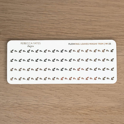 FLOWING LEAVES WASHI TRIM - FOILED PLANNER STICKERS - W-25