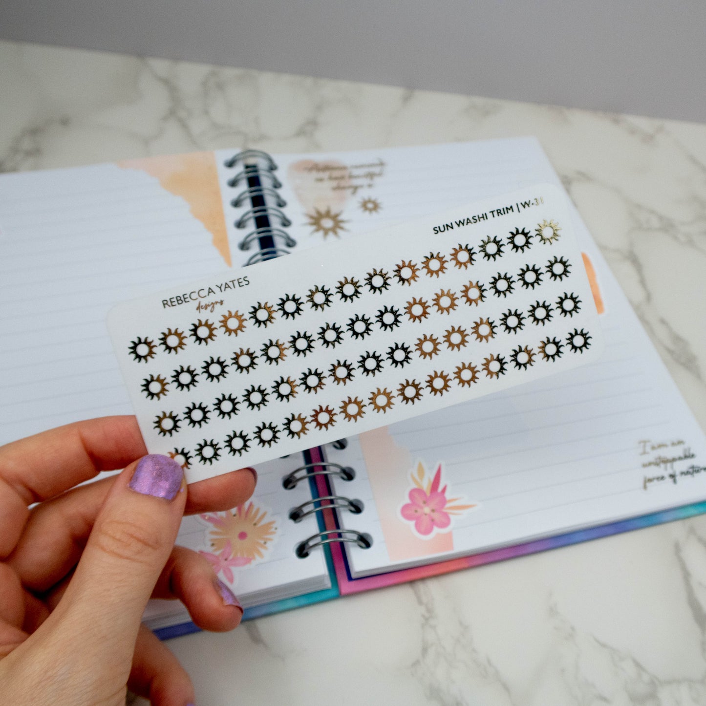 MINI SUN WASHI TRIM - FOILED PLANNER STICKERS