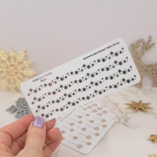 SNOWFLAKE WASHI TRIM - FOILED STICKERS