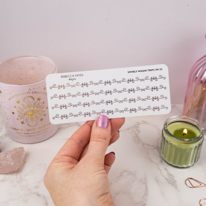 SWIRLY WASHI TRIM - FOILED PLANNER STICKERS - Rebecca Yates