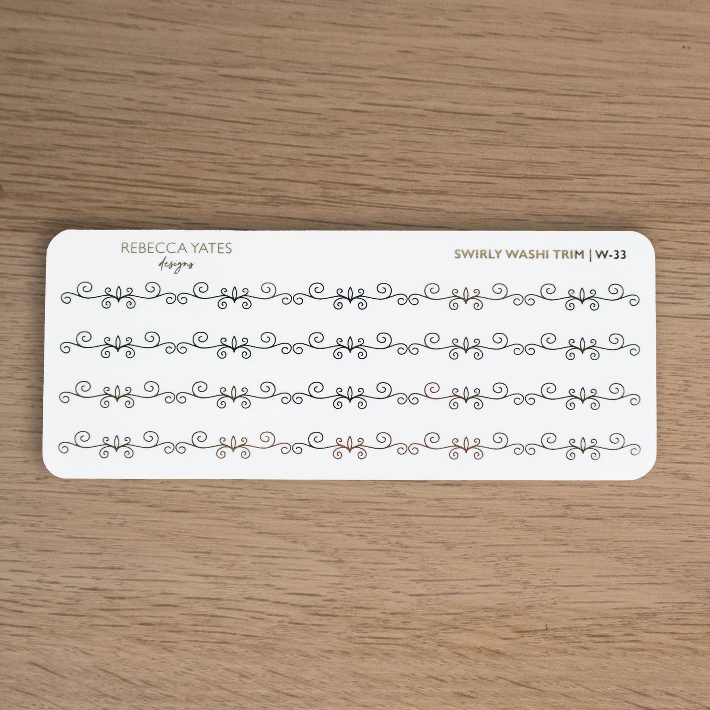 SWIRLY WASHI TRIM - FOILED PLANNER STICKERS - W-33