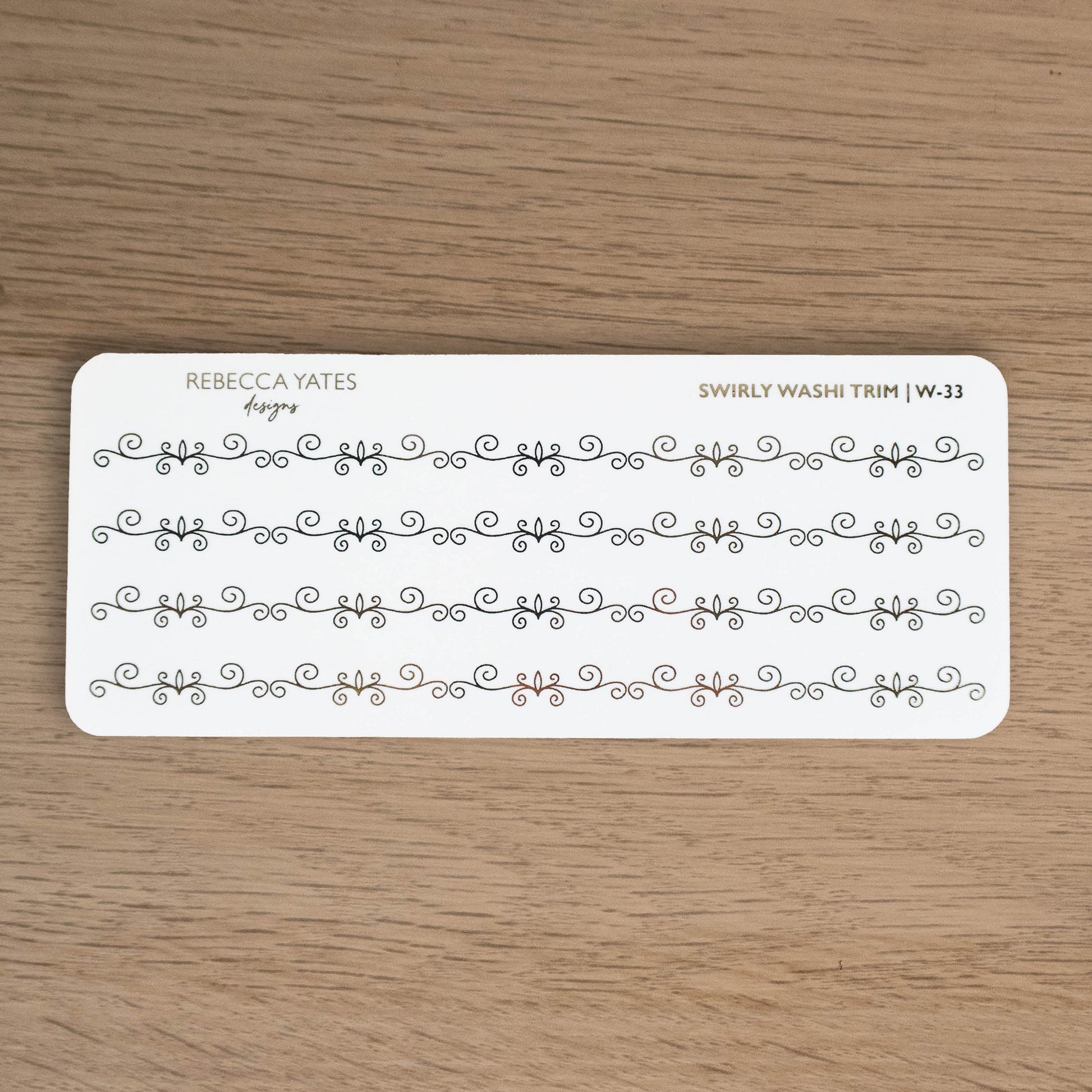 SWIRLY WASHI TRIM - FOILED PLANNER STICKERS - W-33