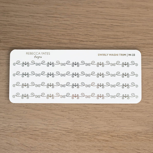 SWIRLY WASHI TRIM - FOILED PLANNER STICKERS - W-33