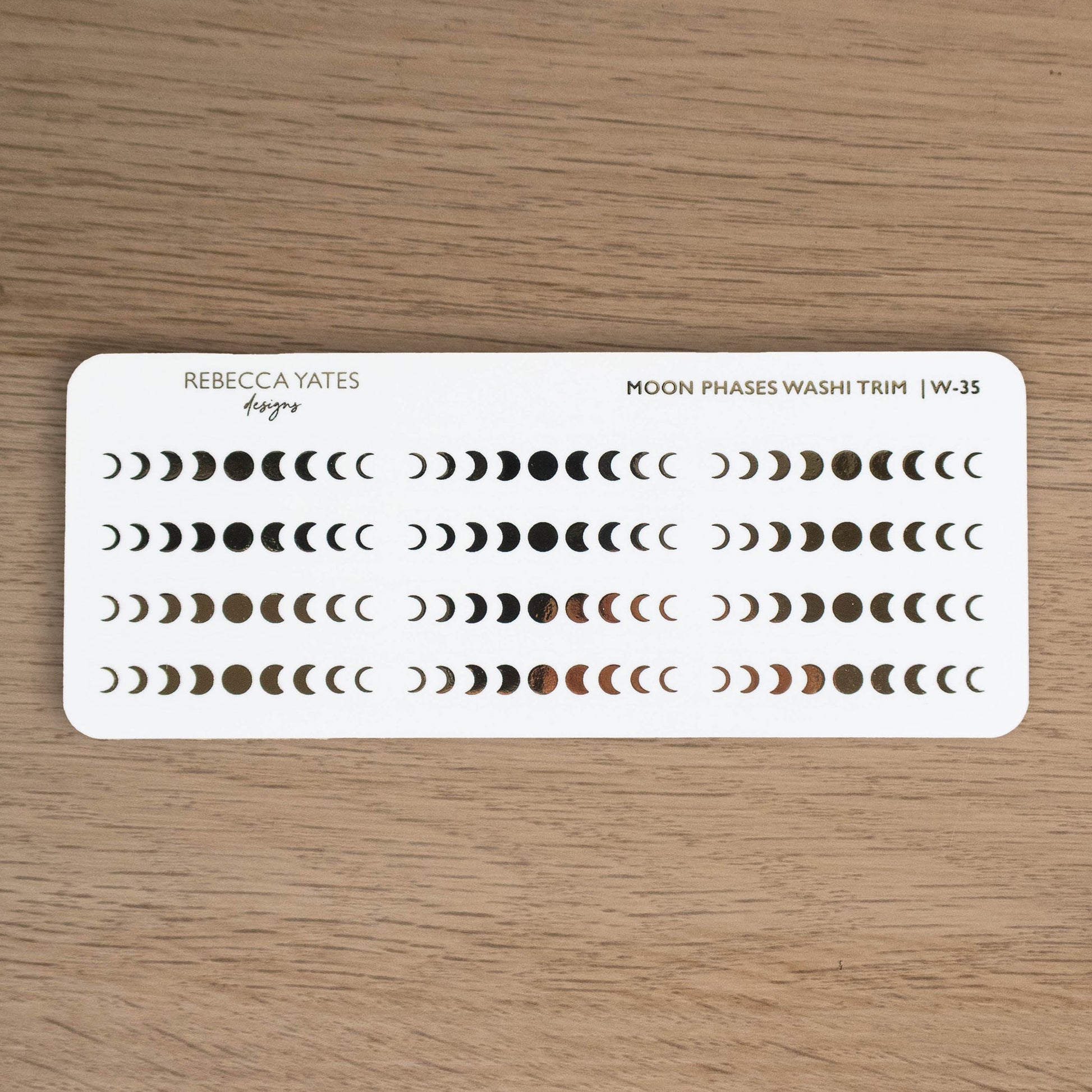 LUNAR PHASES WASHI TRIM - FOILED PLANNER STICKERS - W-35