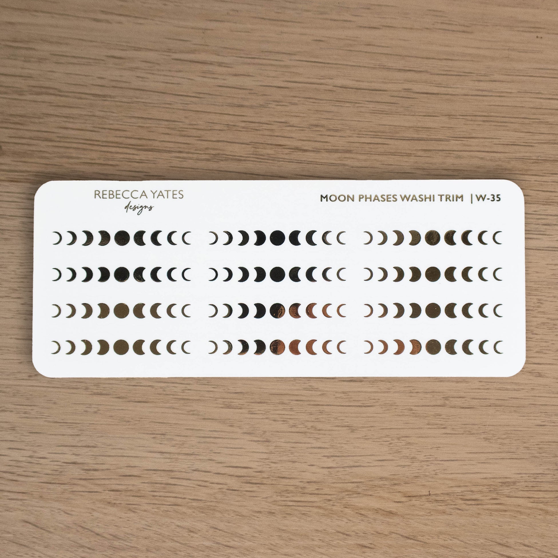 LUNAR PHASES WASHI TRIM - FOILED PLANNER STICKERS - W-35